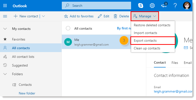 How to save contacts in Outlook.com (Hotmail)