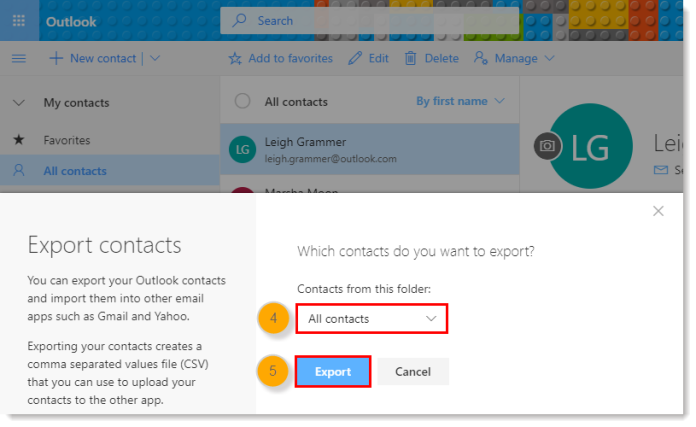 How to save contacts in Outlook.com (Hotmail)